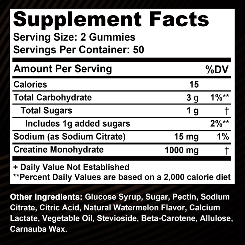 Gomas de monohidratos de creat - Pre Workout Supplement avaliação e preço